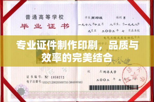 大观专业证件制作印刷，品质与效率的完美结合