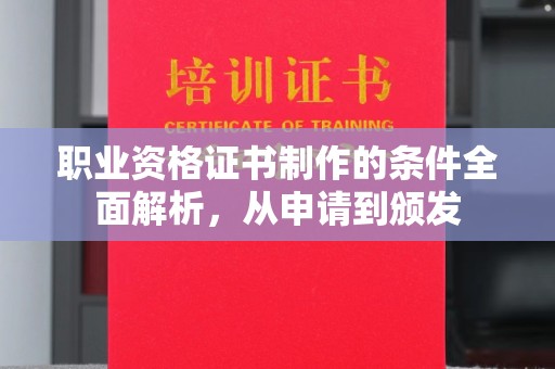 大观职业资格证书制作的条件全面解析，从申请到颁发