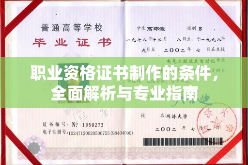大观职业资格证书制作的条件，全面解析与专业指南